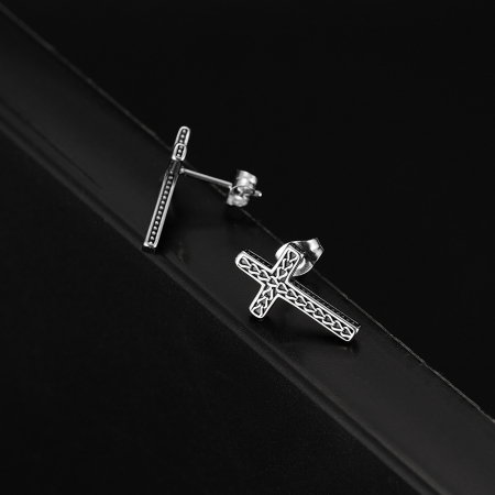 Cercei inox cu cruce [4]