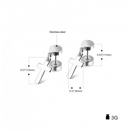 Cercei inox cu cruciulita [4]