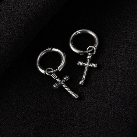 Cercei inox cu cruciulite [6]