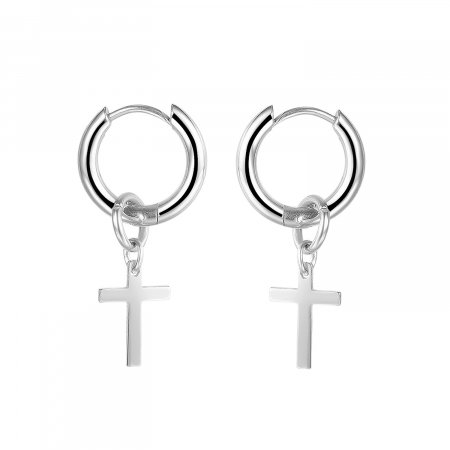 Cercei inox cu cruciulite