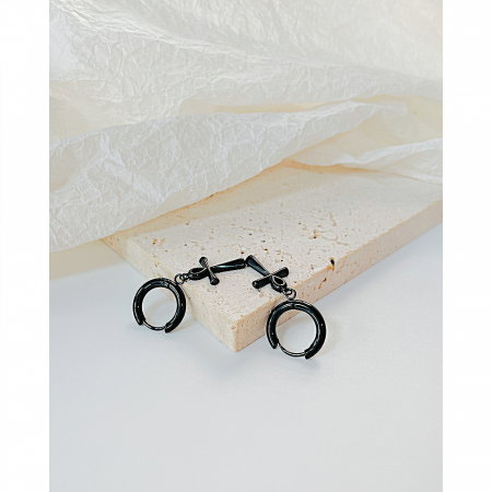 Cercei inox cu cruciulite [3]