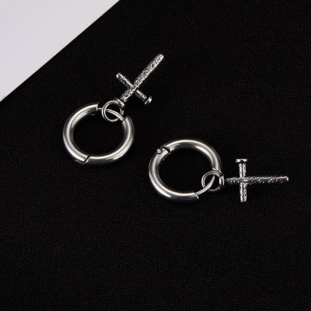 Cercei inox cu cruciulite [6]