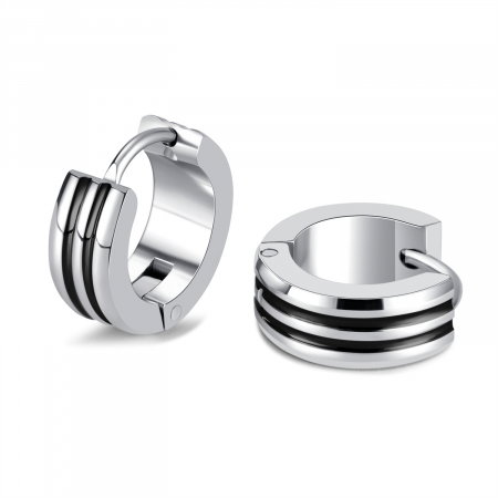 Cercei inox cu dungi aurii [8]