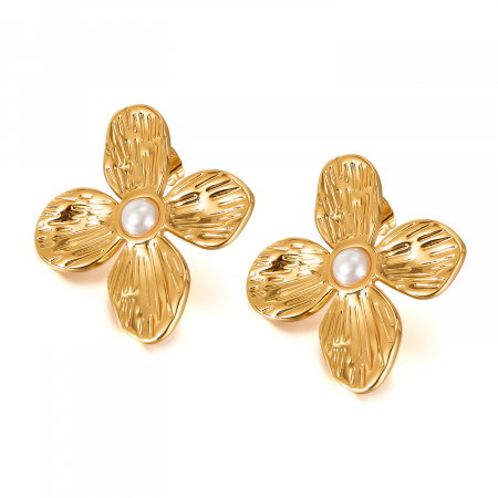 Cercei inox cu flori