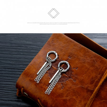 Cercei inox cu lant si pendul [12]