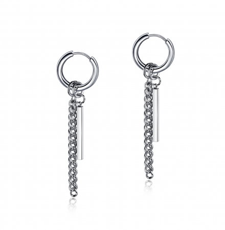 Cercei inox cu lant si pendul