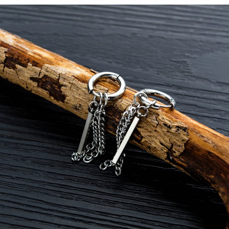 Cercei inox cu lant si pendul [10]