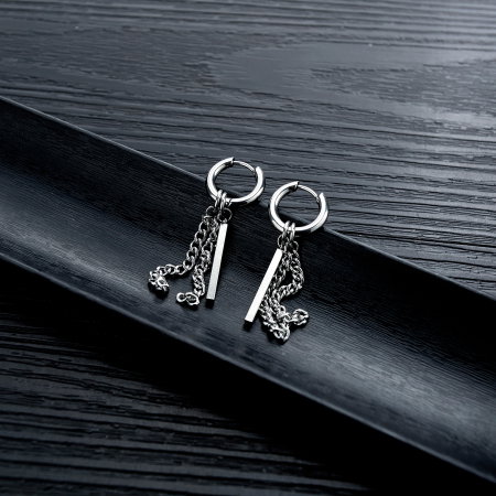 Cercei inox cu lant si pendul [4]