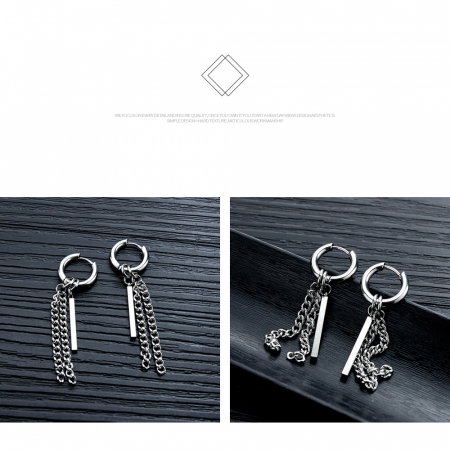 Cercei inox cu lant si pendul [11]