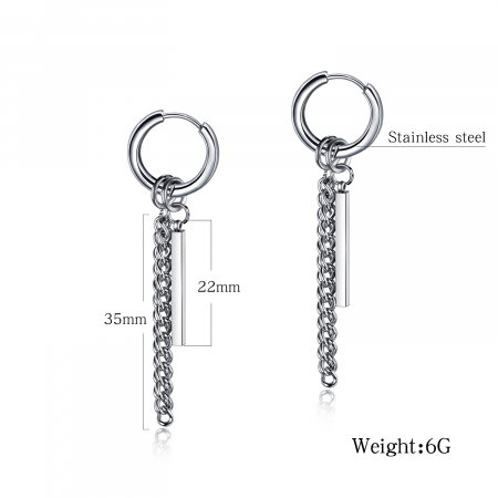 Cercei inox cu lant si pendul [3]