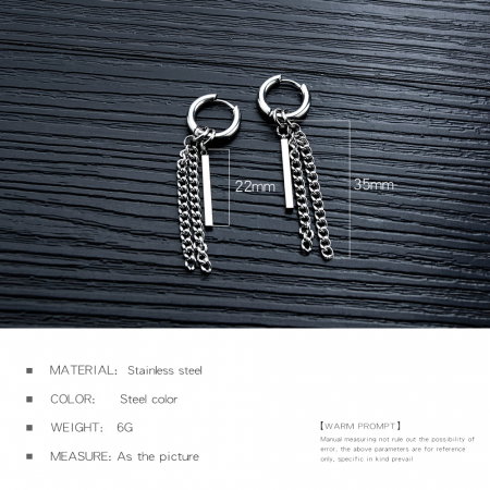 Cercei inox cu lant si pendul [13]