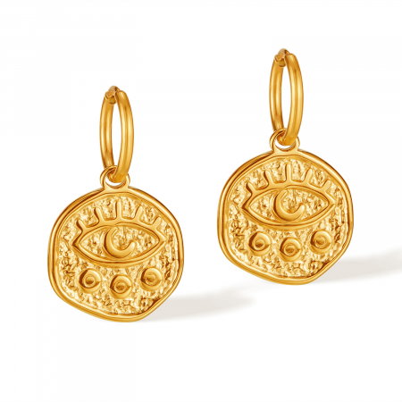 Cercei inox cu ochi de deochi