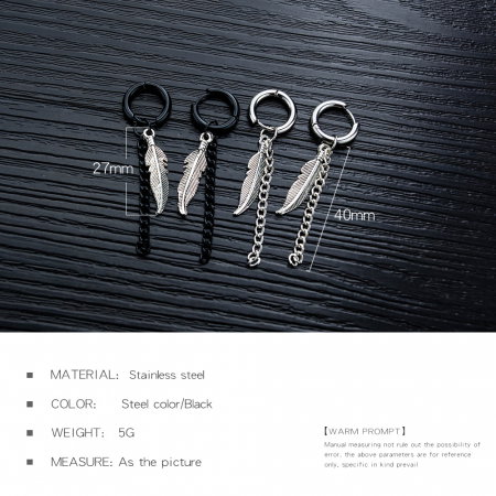 Cercei inox cu pana [6]