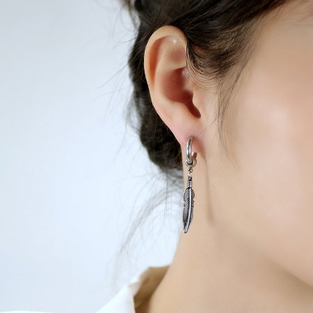 Cercei inox cu pene [1]