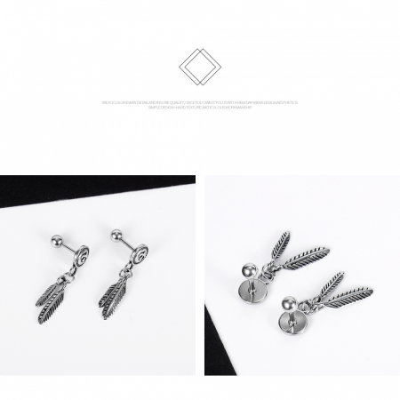 Cercei inox cu pene [10]