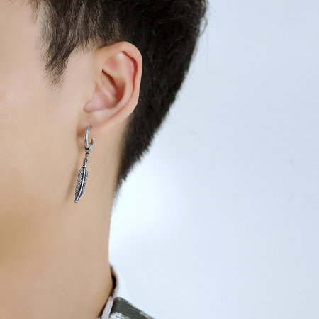 Cercei inox cu pene [6]