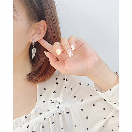 Cercei inox cu pene [3]