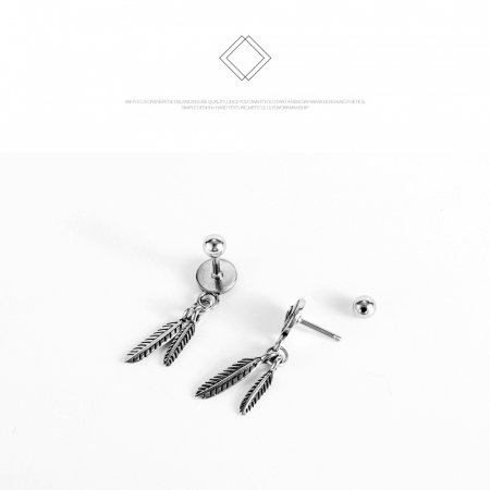 Cercei inox cu pene [7]