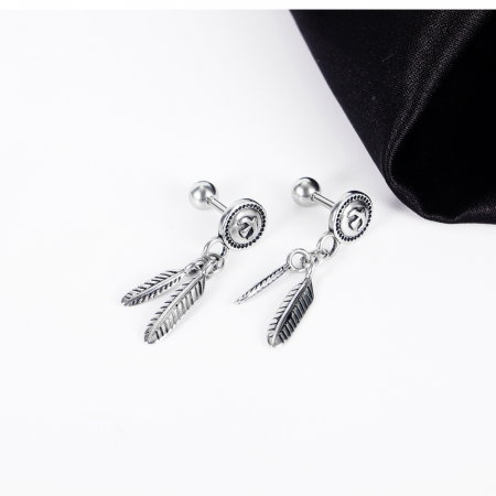 Cercei inox cu pene [8]