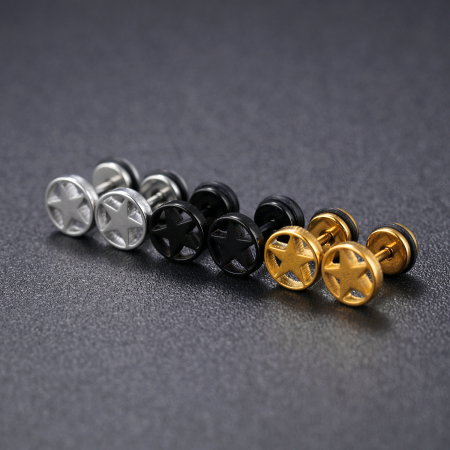 Cercei inox cu pentagrama [3]