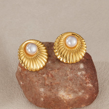 Cercei inox cu perle [6]