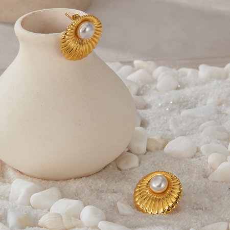 Cercei inox cu perle [2]