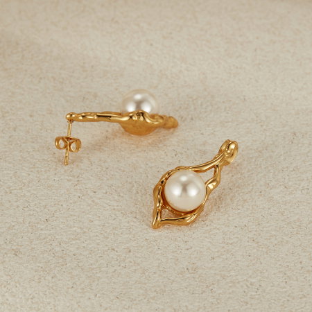 Cercei inox cu perle [2]