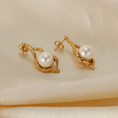 Cercei inox cu perle [6]