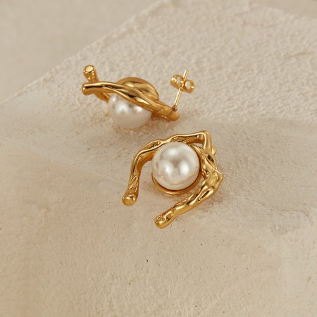 Cercei inox cu perle [6]