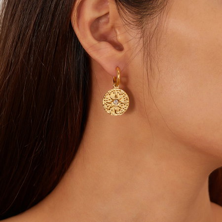 Cercei inox cu stelute si zirconii [10]