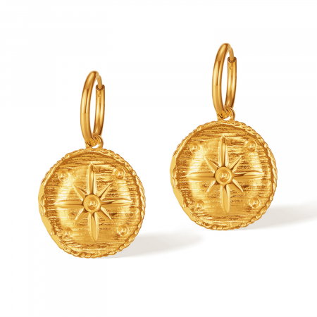 Cercei inox cu stelute si zirconii