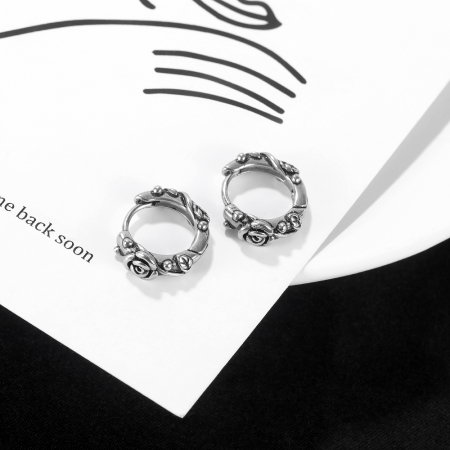 Cercei inox cu trandafiri [6]