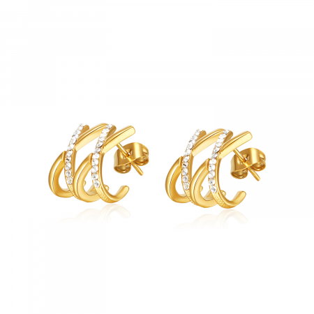 Cercei inox cu zirconii