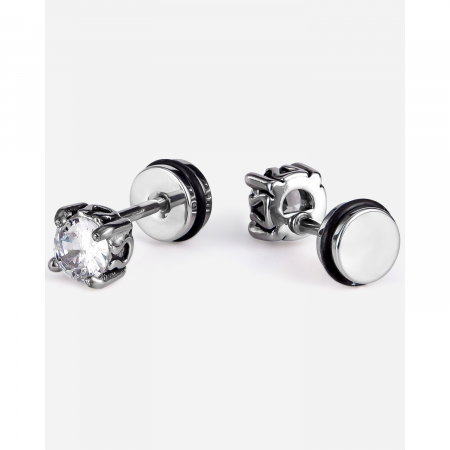 Cercei inox cu zirconii albe [4]