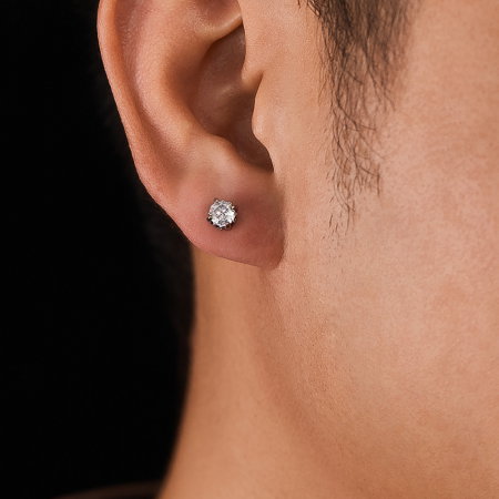 Cercei inox cu zirconii albe [1]