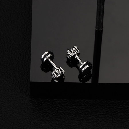 Cercei inox cu zirconii negre [4]