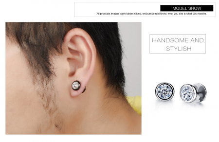 Cercei inox cu zirconiu [4]