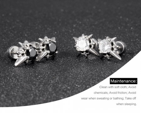 Cercei inox cu zirconiu [4]