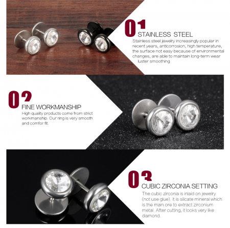 Cercei inox cu zirconiu [3]