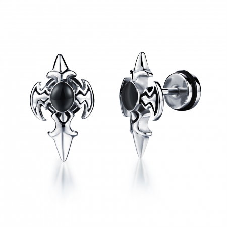 Cercei inox cu zirconiu