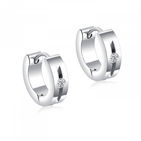 Cercei inox cu zirconiu