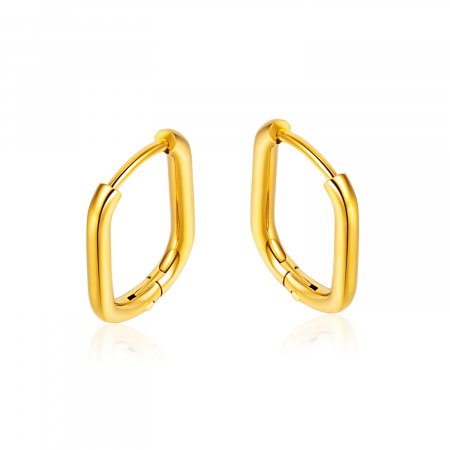 Cercei inox dreptunghiulari 15 mm