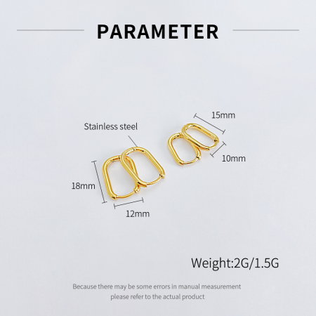 Cercei inox dreptunghiulari 18 mm [5]