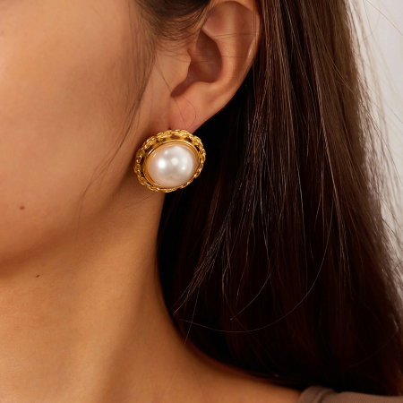 Cercei inox eleganti cu perle [3]