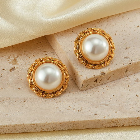 Cercei inox eleganti cu perle [1]