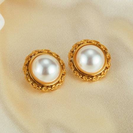 Cercei inox eleganti cu perle [8]