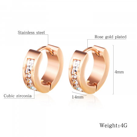 Cercei inox eleganti cu zirconii [4]