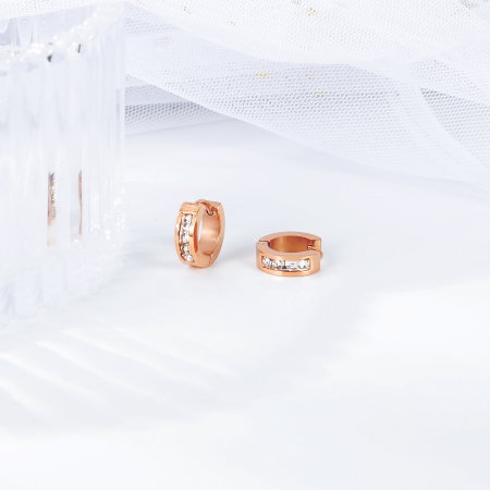 Cercei inox eleganti cu zirconii [2]