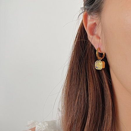 Cercei inox eleganti cu zirconii [4]