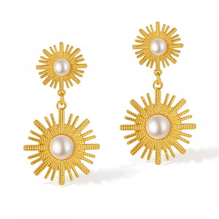 Cercei inox floare soarelui